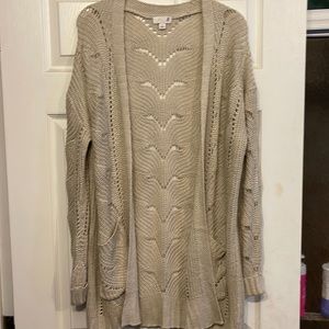 Size L tan cardigan